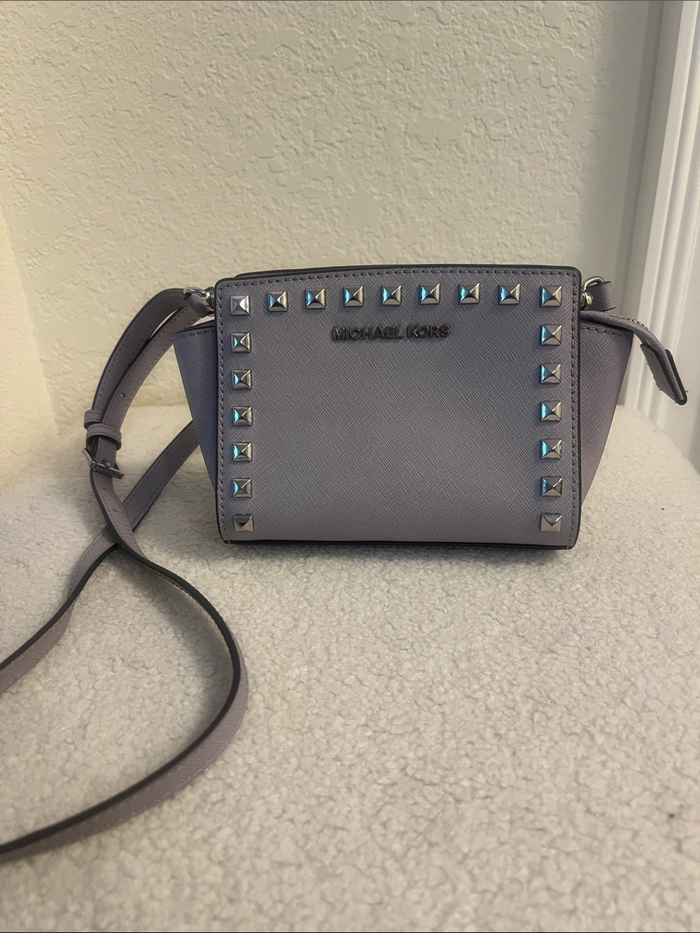 Michael Kors Lavender Pyramid-Stud Crossbody